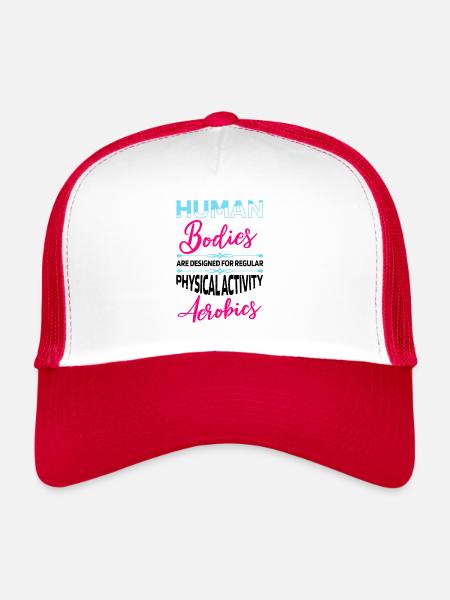 Der menschliche Körper ist für regelmäßige Aerobic - Trucker Cap - Weiß/Rot - Vorne