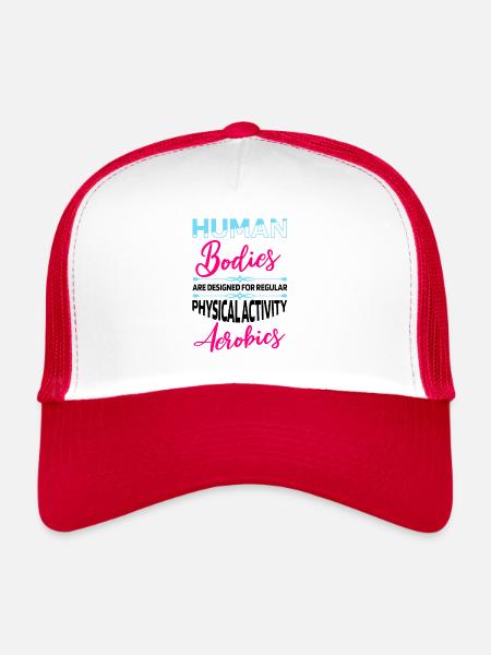 Der menschliche Körper ist für regelmäßige Aerobic - Trucker Cap - Weiß/Rot - Vorne