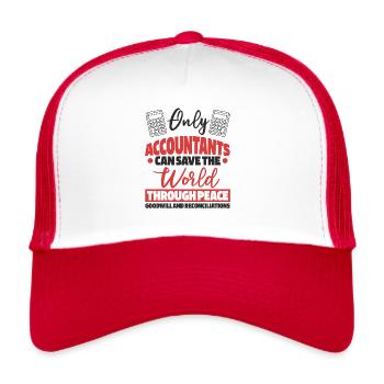 Nur Buchhalter können die Welt retten - Trucker Cap - Weiß/Rot - Vorne