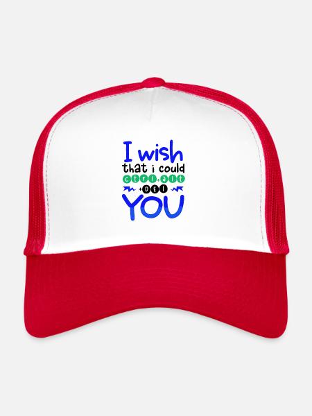 Sarcastique Wish I Could CTRL ALT DEL YOU Sarcasme - Casquette trucker  - blanc/rouge - Devant