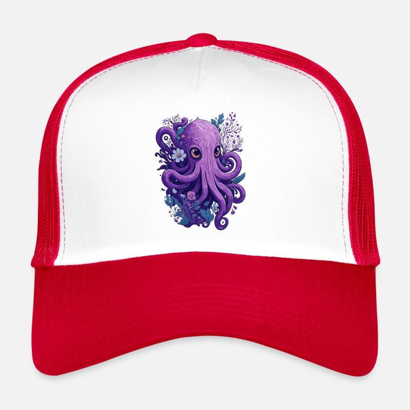 Squid Octopus Flowers Floral Trucker Cap