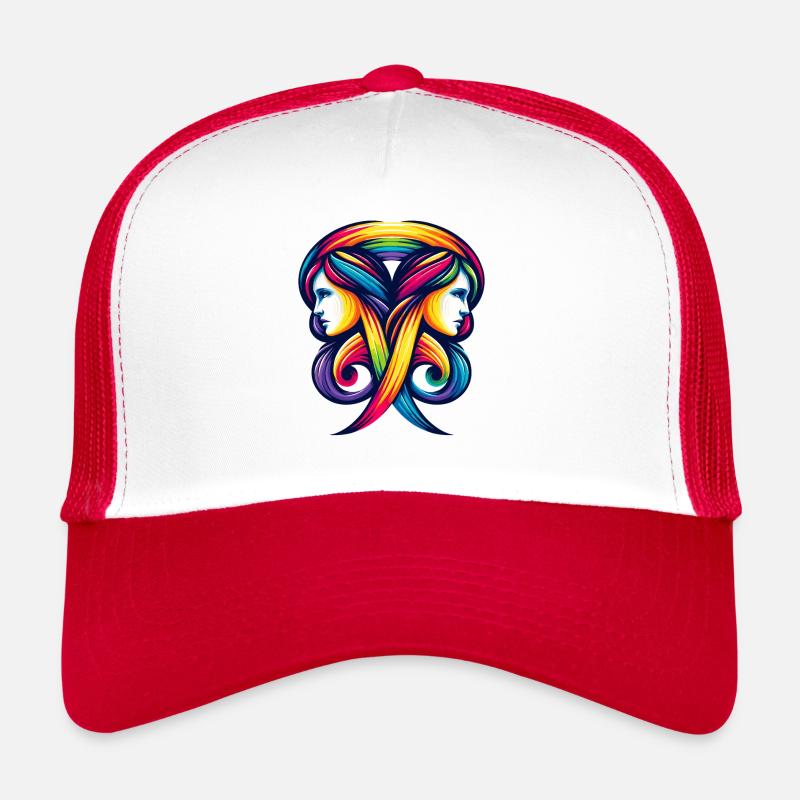 Gemini Zodiac Regenbogen Harmonie Design Trucker Cap