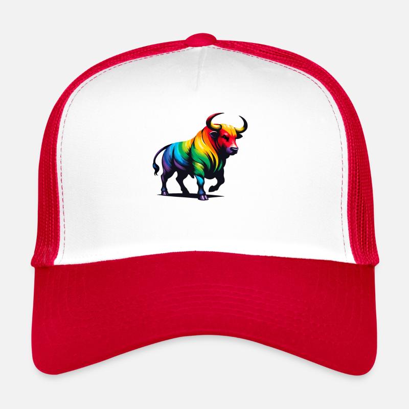 Stier Sternzeichen Sternzeichen Lebendiges Regenbogen-Design Trucker Cap