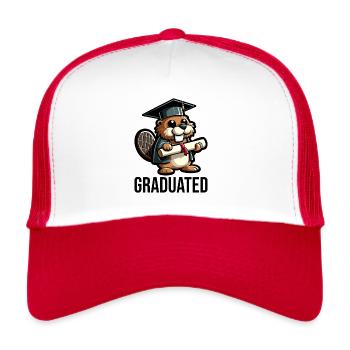 Diplôme d’études supérieures Diplômé - Casquette trucker  - blanc/rouge - Devant