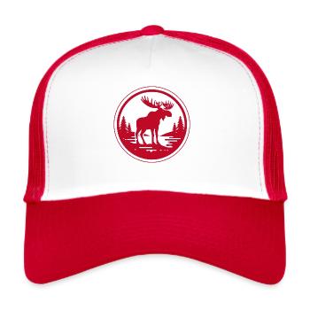 Rød elg - Trucker Cap - Weiß/Rot - Vorne