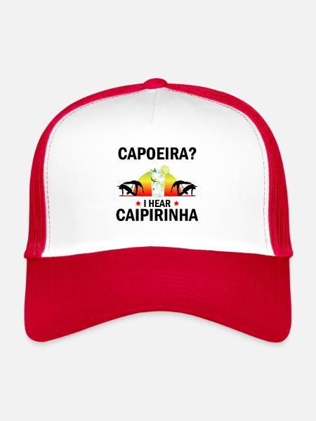 Capoeira Athletic pour la danse afro-brésilienne - Casquette trucker  - blanc/rouge - Devant
