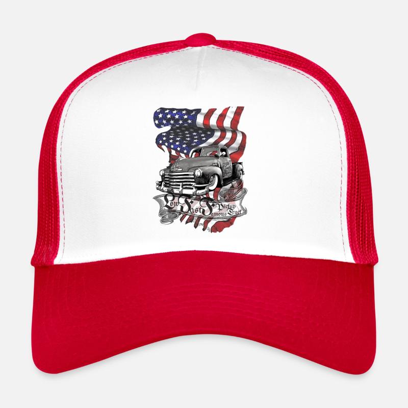 Deeper faster V8 US Pickup Smelled Oil Clean - Trucker Cap - white/red