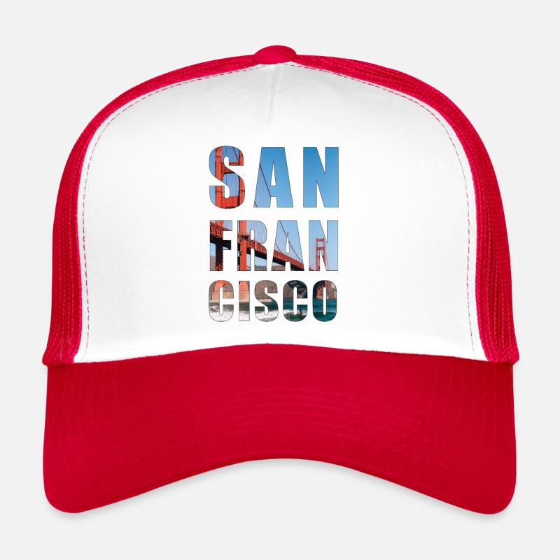 San Francisco - Traumstadt - Trucker Cap - Weiß/Rot
