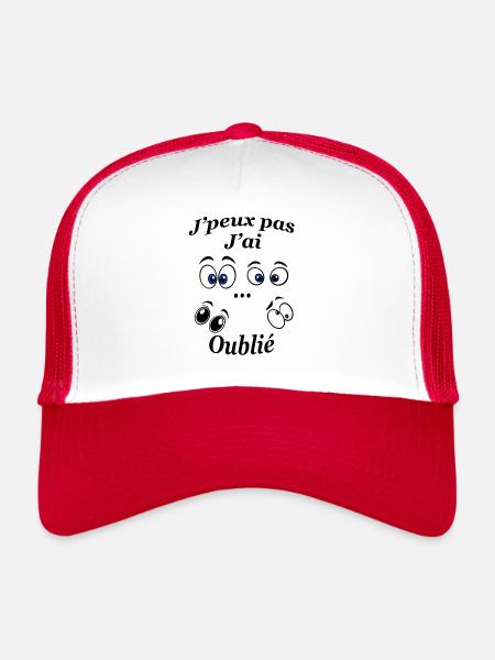 J’peux pas j’ai oublié - Casquette trucker  - blanc/rouge - Devant