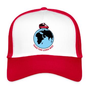 "Take the long way" Van-Shirts, Van-Accessoires - Trucker Cap - Weiß/Rot - Vorne