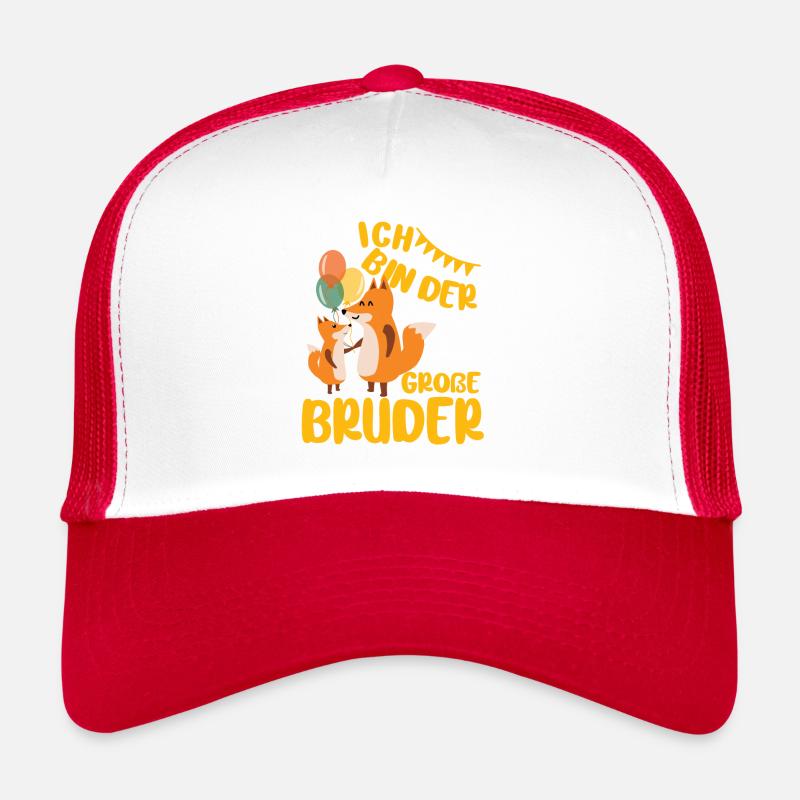 Geschwister Fuchs Ich Bin der Grosse Bruder - Trucker Cap - Weiß/Rot