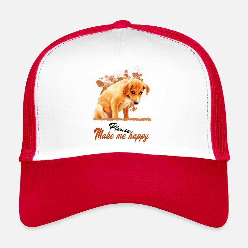 Bitte mach mich glücklich - Trucker Cap - Weiß/Rot