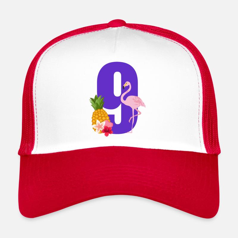 9e anniversaire flamingo Casquette trucker 
