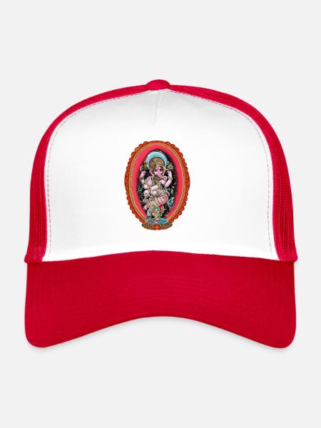 Ganesha - Casquette trucker  - blanc/rouge - Devant