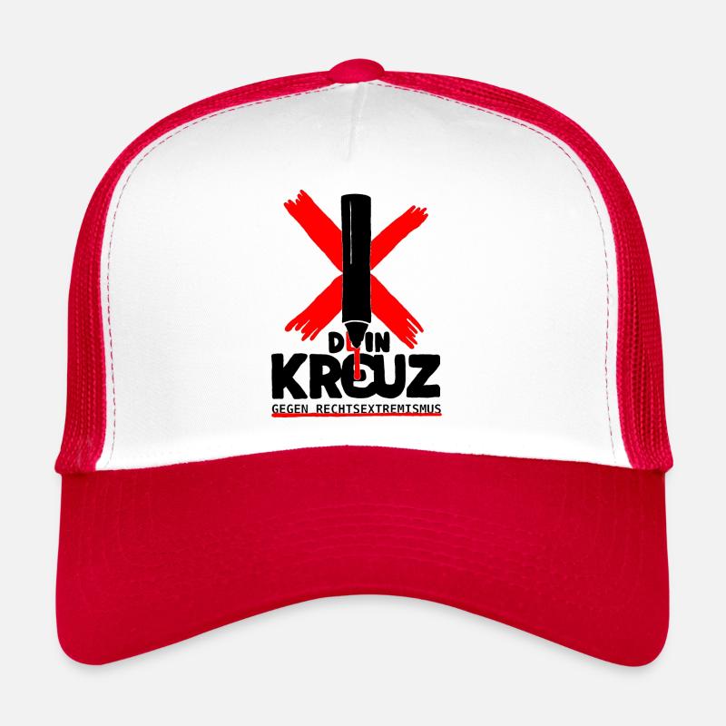 Dein Kreuz gegen Rechts - Trucker Cap - Weiß/Rot