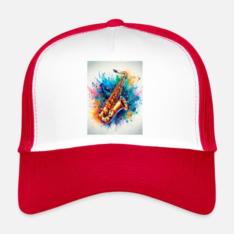 Aquarell-Saxophon Trucker Cap