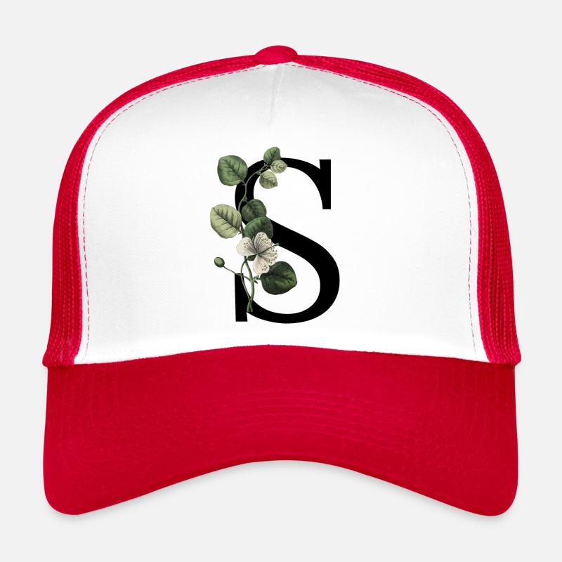lettre S botanique vert Casquette trucker 