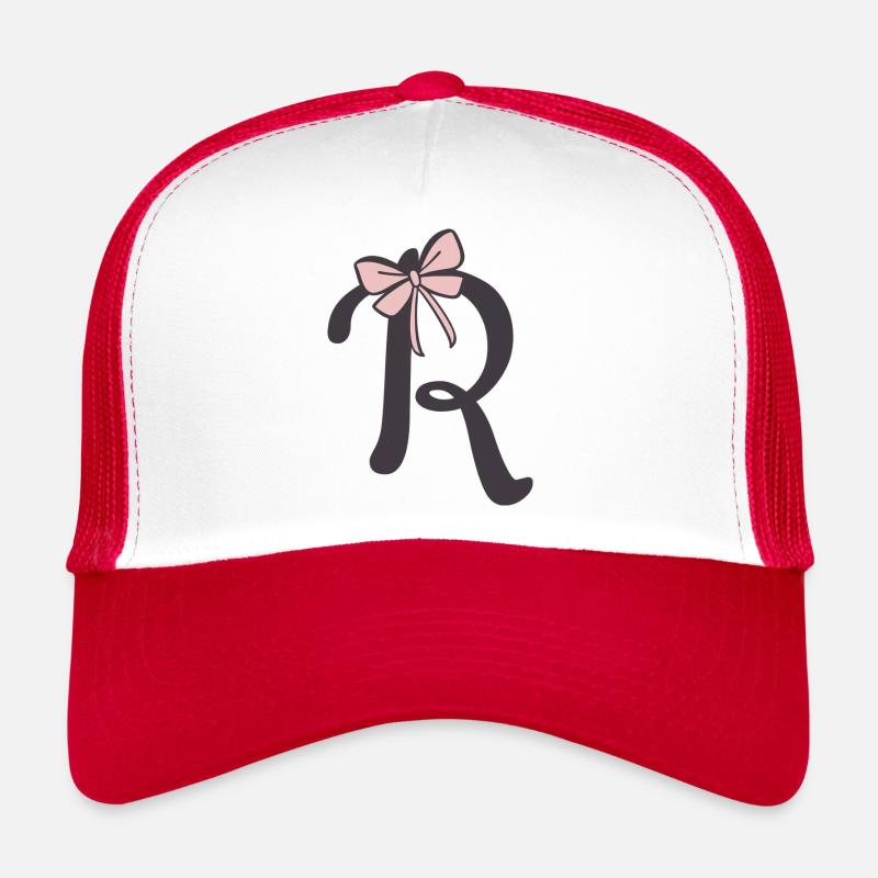 First letter R ribbon Trucker Cap