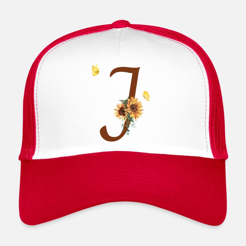 Lettre j tournesol papillon Casquette trucker 