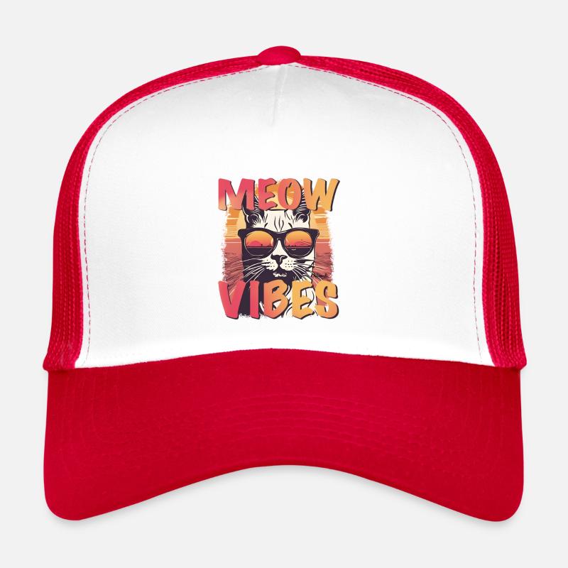 Meow Vibes - Trucker Cap - white/red