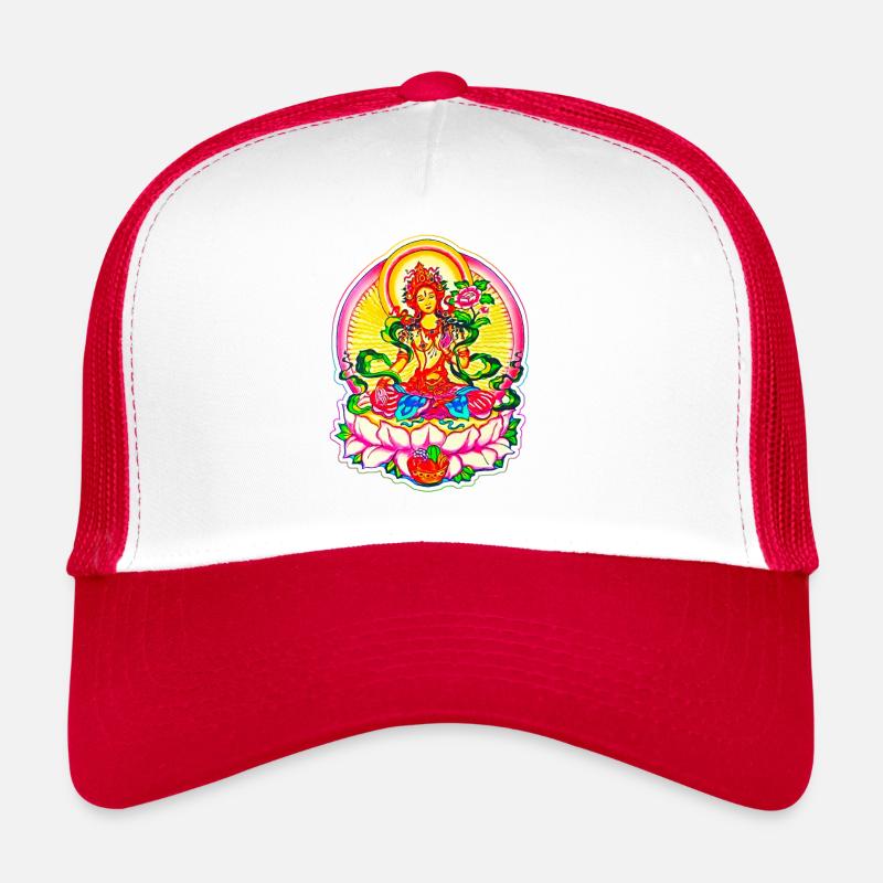 Tara Tibet Bouddhisme Fleur de Lotus Déesse du Soleil Om Casquette trucker 
