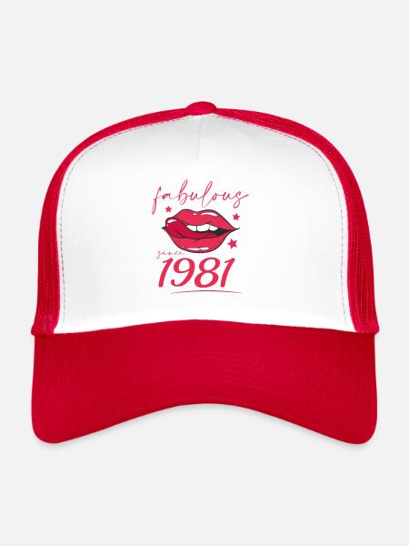 Fabulous since 1981 - Casquette trucker  - blanc/rouge - Devant