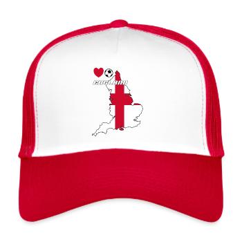 I Love Soccer England - Trucker Cap - white/red - Front