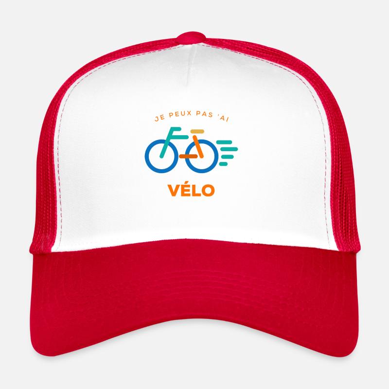 Je peux pas j'ai vélo - Casquette trucker - blanc/rouge