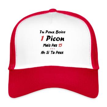 Tu peux noire un picon - Casquette trucker  - blanc/rouge - Devant