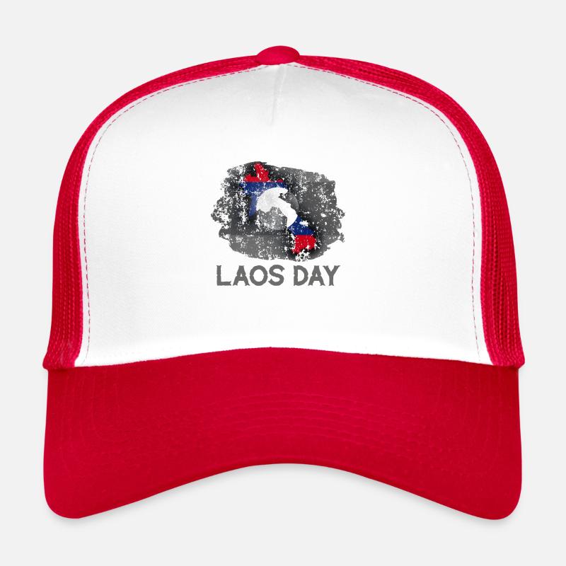 Laos Lao Laotian Flag Elephant Lao I Gift Trucker Cap
