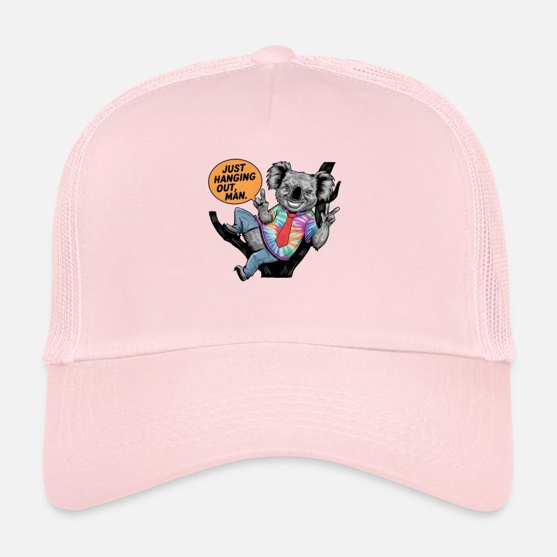 Koala en t-shirt tie-dye : Juste traîner dehors ! Casquette trucker 