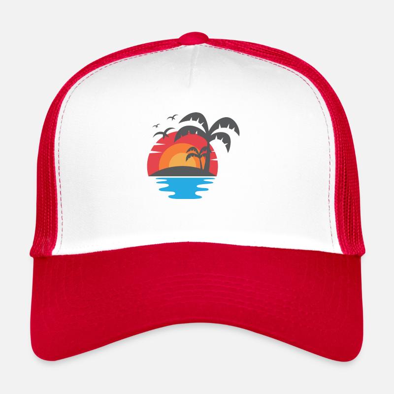 Palmier été plages Casquette trucker 