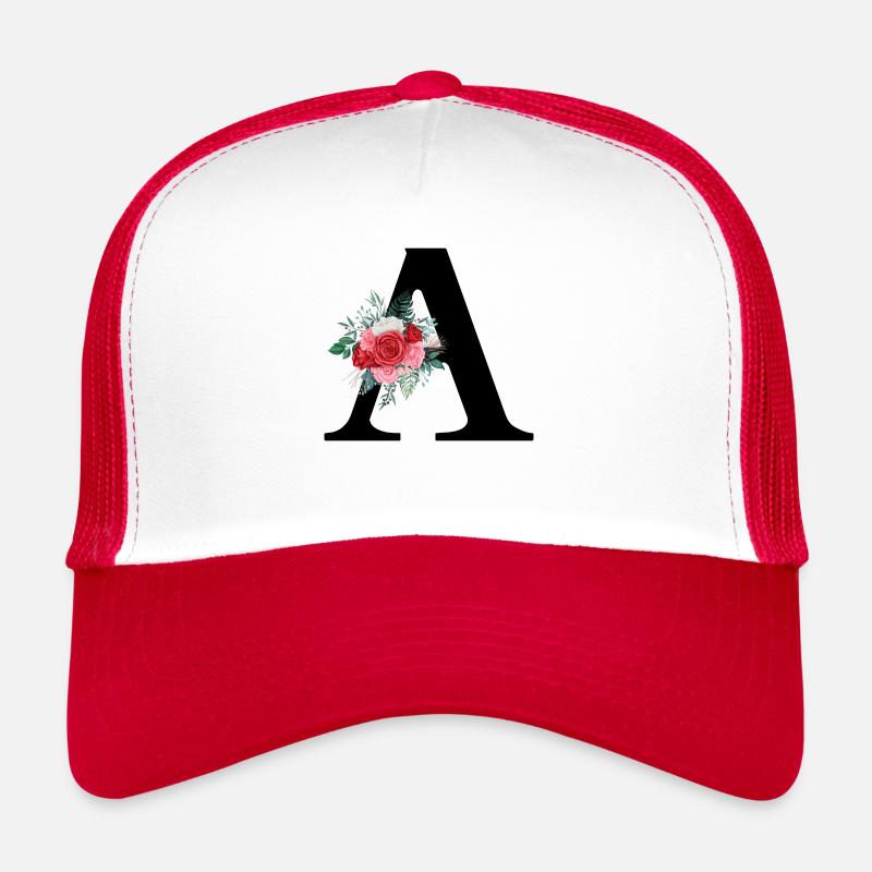 Lettre a floral rouge Casquette trucker 