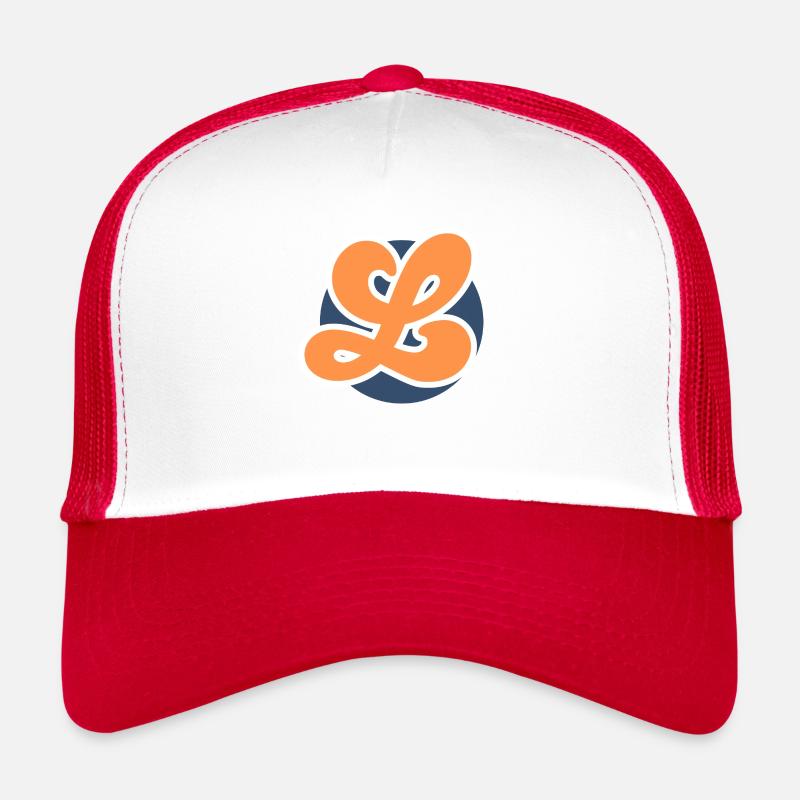 Buchstabe l orange sport - Trucker Cap - Weiß/Rot