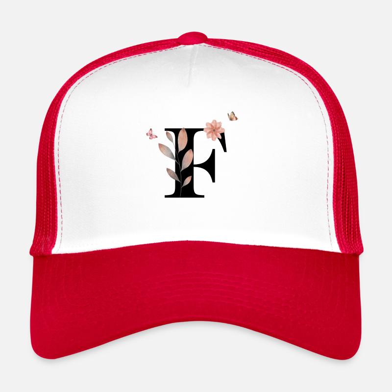 Buchstabe f Wildblumen Aquarelle Trucker Cap