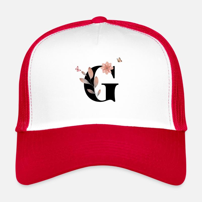 Lettre g fleurs sauvages aquarelles Casquette trucker 