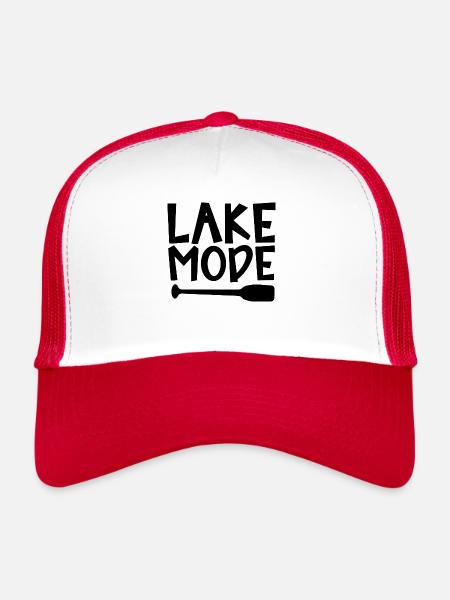 Lake Mode Adventure PaddleMotivation Design - Trucker Cap - white/red - Front