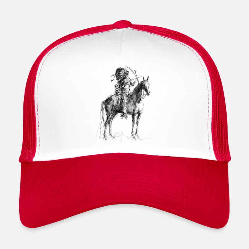 Le Sioux - Casquette trucker  - blanc/rouge