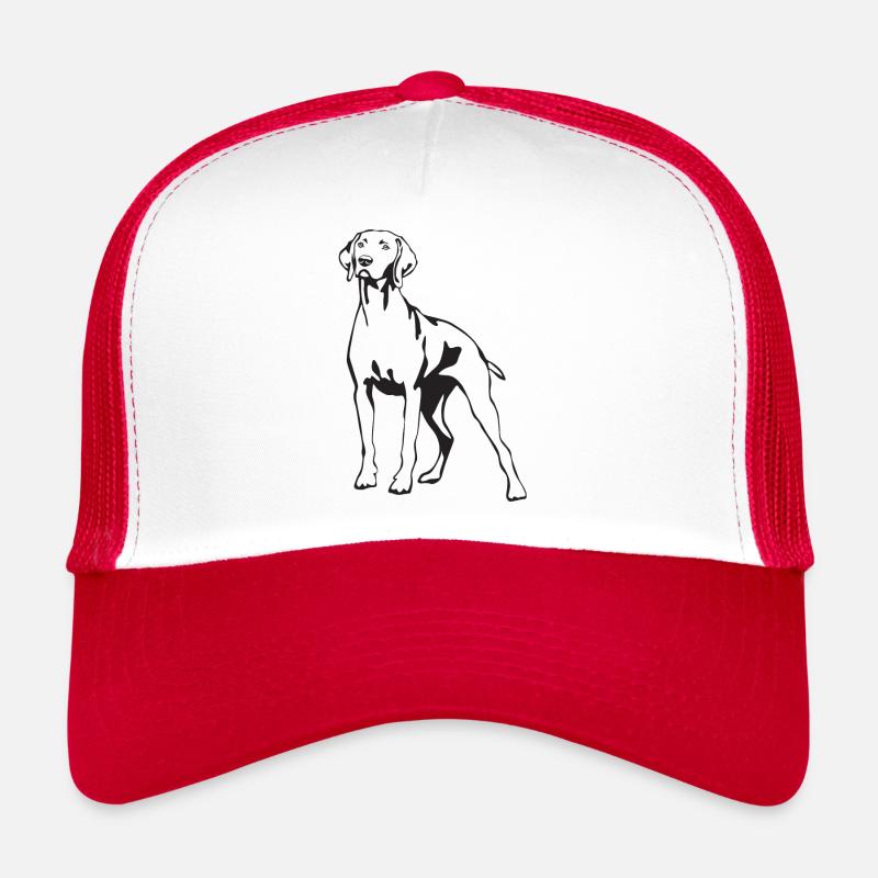 Rhodesian Ridgeback Geschenke RR Hundeliebhaber - Trucker Cap - Weiß/Rot