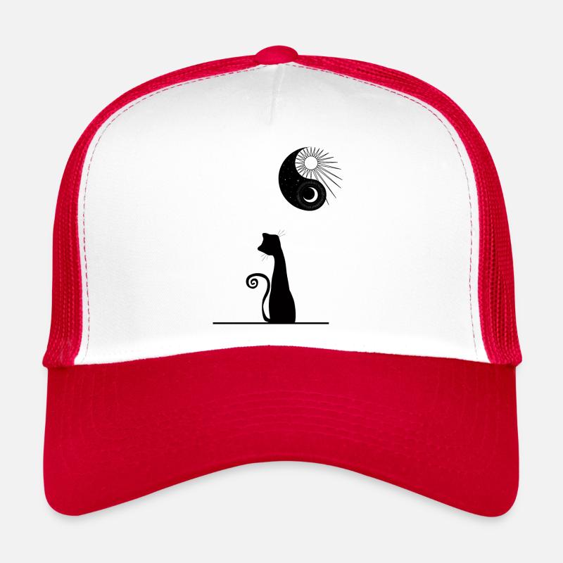 chat en face lune Casquette trucker 