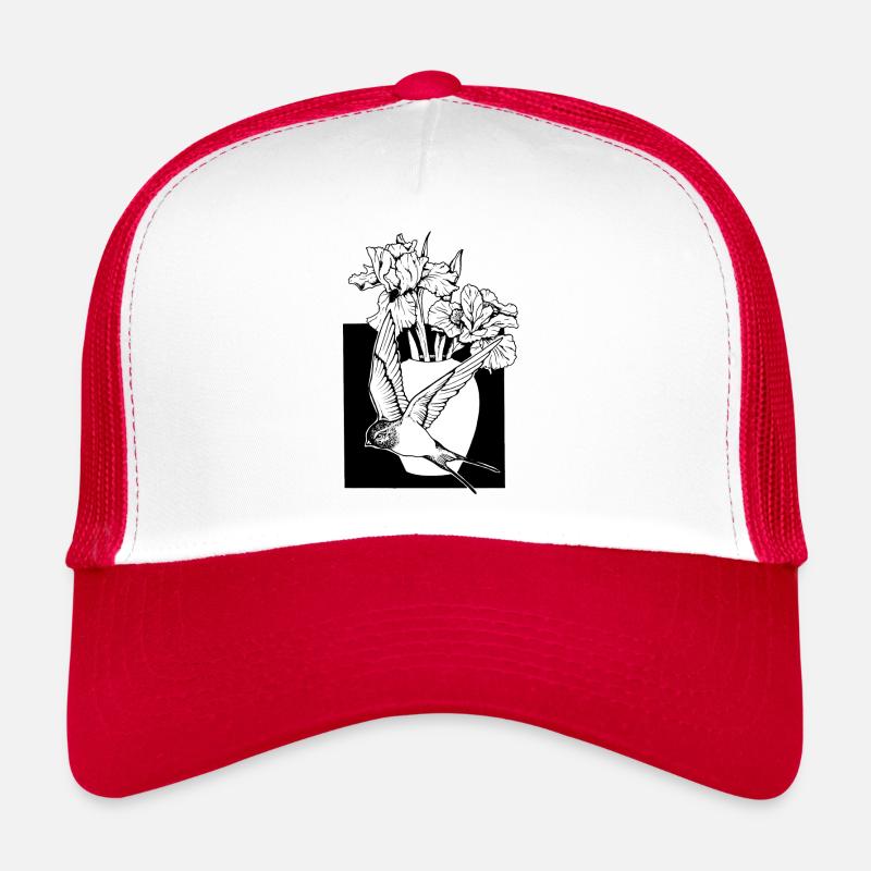 Hirondelles Fleurs 3 Casquette trucker 