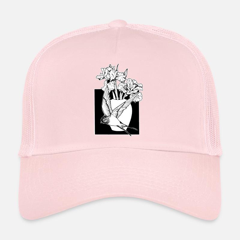 Hirondelles Fleurs 3 Casquette trucker 