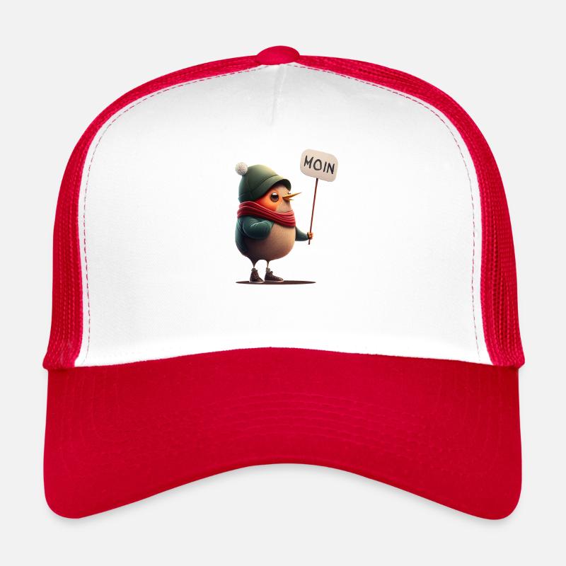 Moin - Trucker Cap - Weiß/Rot