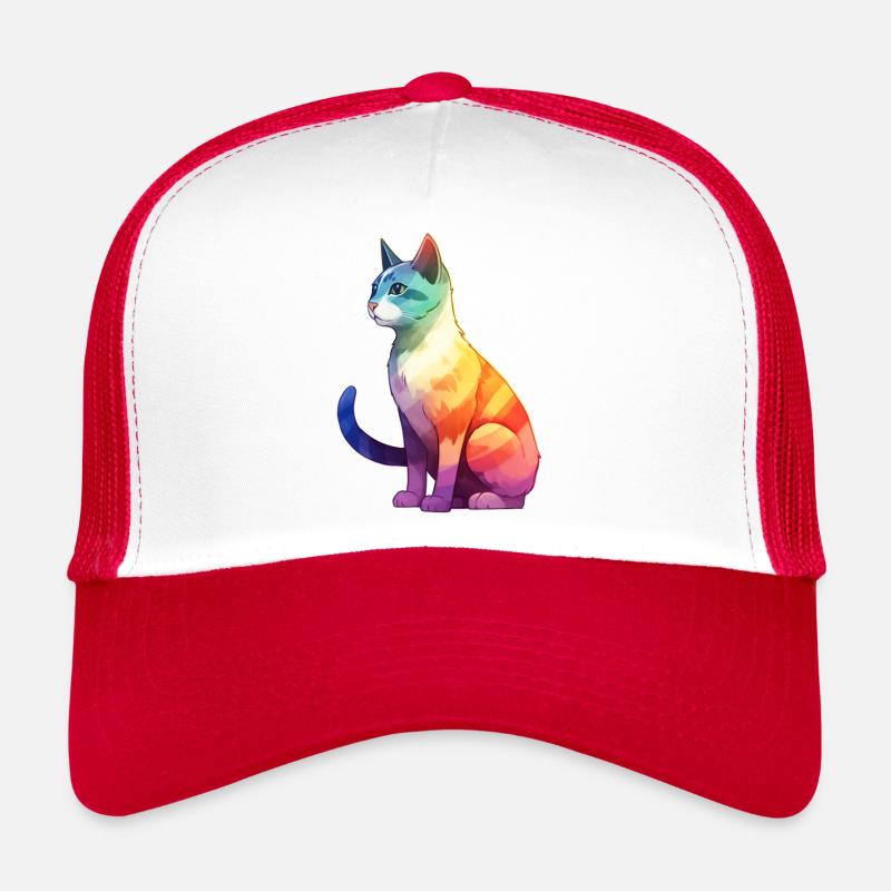 Pride Cat - Trucker Cap - Weiß/Rot