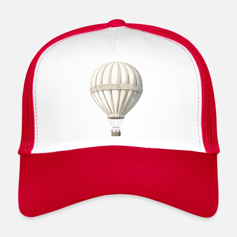 Montgolfière blanche - Casquette trucker  - blanc/rouge