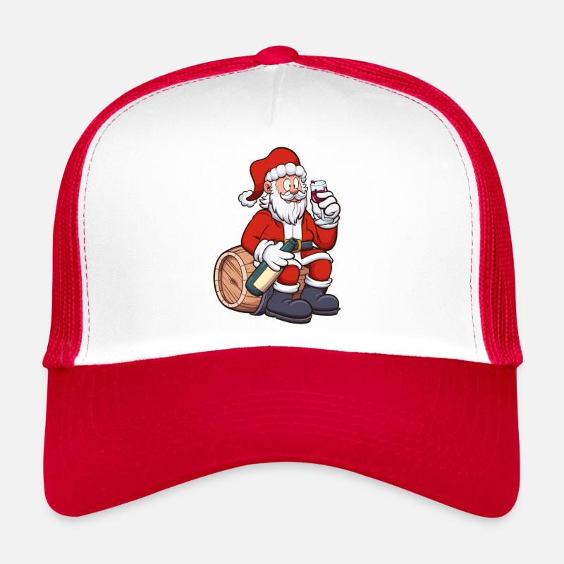 Père Noël buvant du vin Casquette trucker 