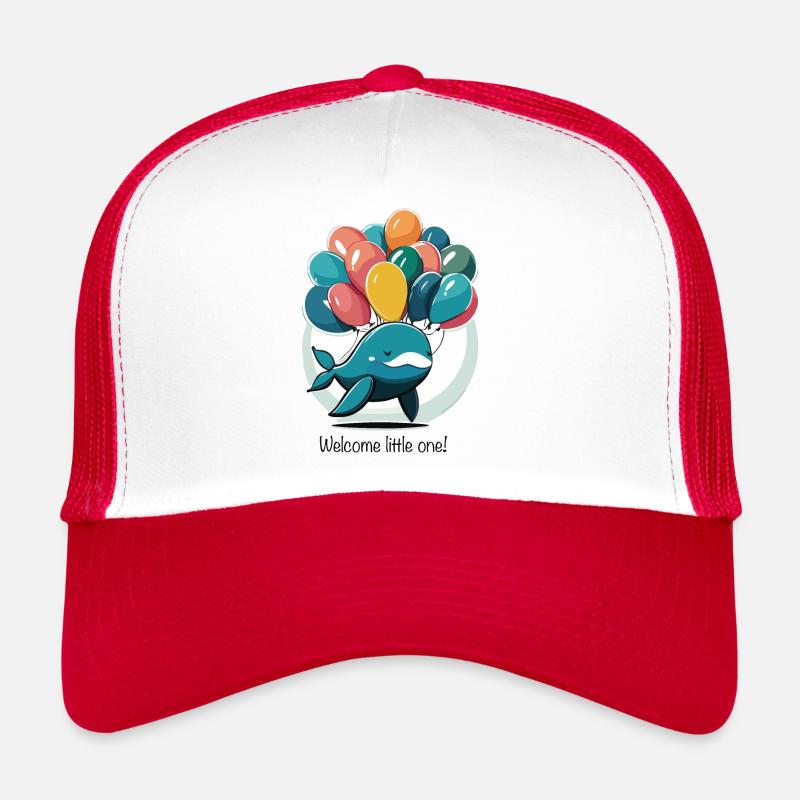 baby whale - Trucker Cap - white/red