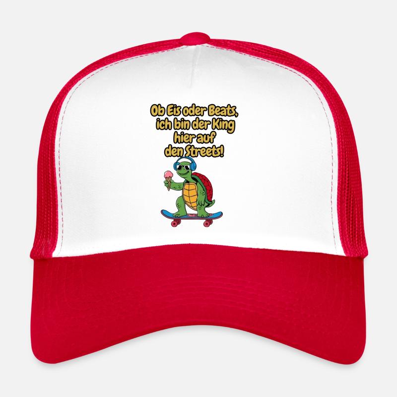 Schildkröte King Skateboard Eis Kopfhörer Trucker Cap