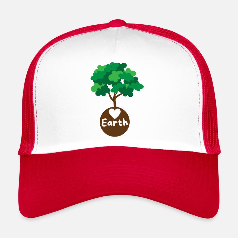 Tree on planet earth with a heart Trucker Cap