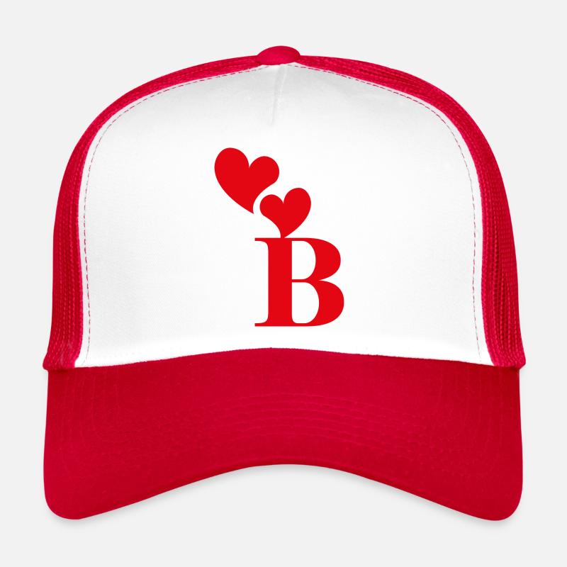 Lettre b cœur rouge Casquette trucker 